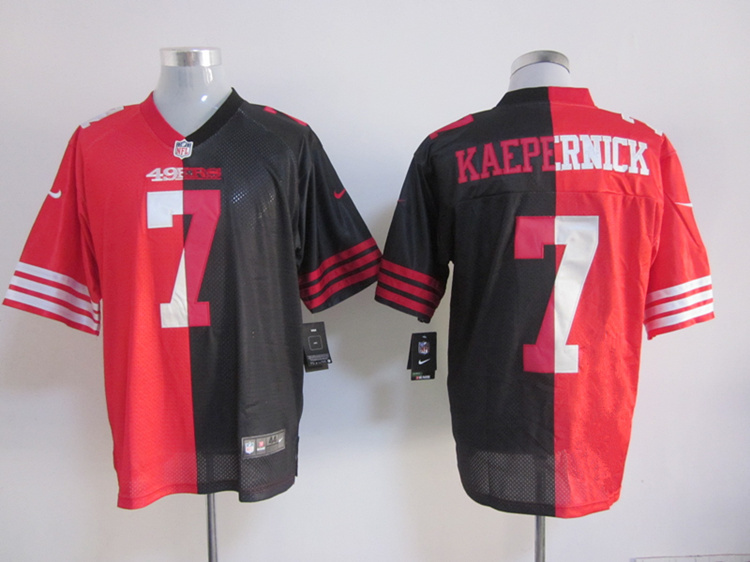 2012 Elite San Francisco 49ers 7 Colin Kaepernick Split Red Black Jersey